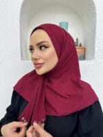 حجاب كبسات مقلم قماش قطن